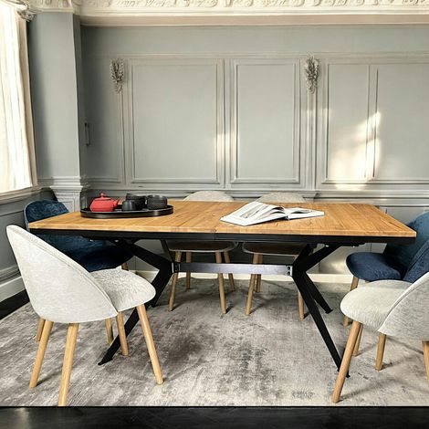 Table rectangulaire extensible en chêne huilé 220 cm PALERME (1/5)