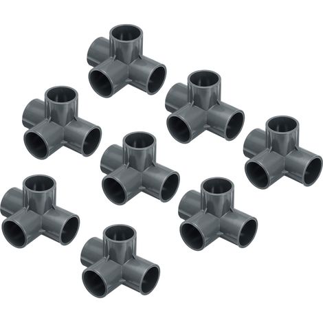 Lot de 8 Raccord PVC Coude Conduit 32mm Gris (1/5)