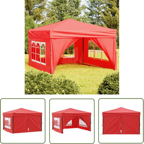 Campingzelt - vidaXL Partyzelt Faltbar mit Seitenwänden Rot 3x3 m - Picknickzelt (1/5)