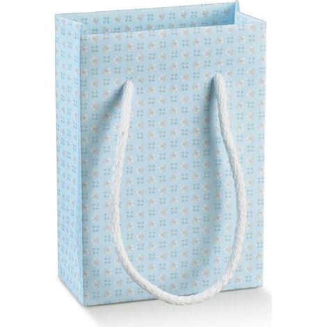 Scotton ShopperBox con Cordino 160 x 80 x 230 Mm Bloom Azzurro 10 Pz
