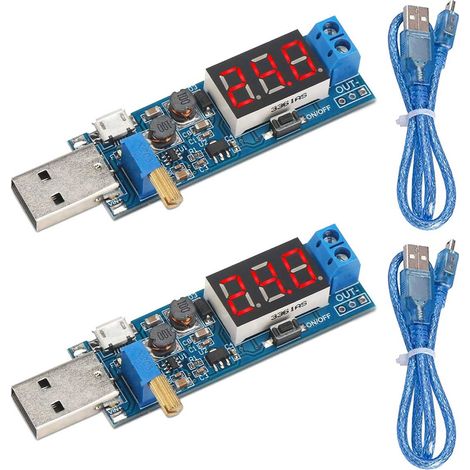 2Pack USB Buck Boost Converter DC-DC 3.5V-12V à 1.2V-24V Régulateur de tension du module d'alimentation réglable (1/5)