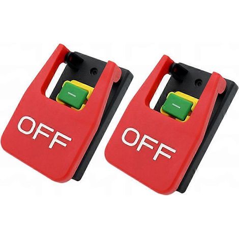 Interrupteur électromagnétique à bouton-poussoir 4 broches pour scie circulaire de table, 16 A AC 250 V, interrupteur à bascule, compatible avec les perceuses d'établi, les meuleuses et les tours, F16 (1/5)