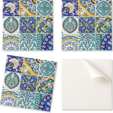 Azulejos de vinilo estampados - Decoraci贸n de dormitorio con dise帽os de mosaico cer谩mico 9x30x30 cm
