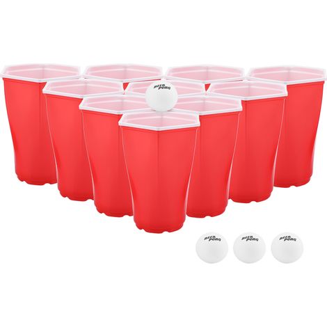 Hexcup Beer Pong rotes Spielbecher-Set Party (1/5)