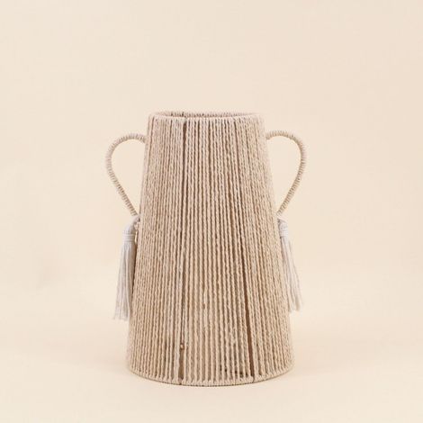 Vase en corde beige, H29cm (1/5)