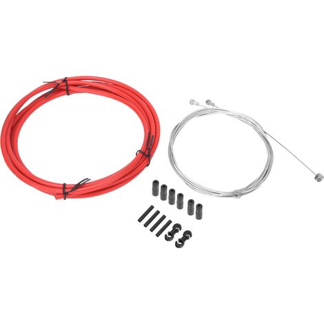 Ensemble de Câbles et Gaines de Frein et Dérailleur pour Vélo - Accessoires Cyclisme Rouge