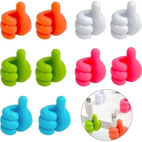 10 Pièces Crochet Mural En Silicone Pour Pouce CréAtif Crochets Muraux Multifonctions Mini Pinces Pour CâBle De Pouce Auto-AdhéSifs Crochet Mural Du Pouce Pour Cuisine Salle De Bain Bureau (1/5)