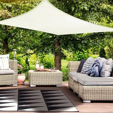 Voile d'ombrage Imperméable Rectangulaire, Toile Ombrage PES Résistant à l'eau,Résistant 98% Protection Rayons UV pour Patio Terrasse Extérieur, hors blanc 2x3 (1/5)