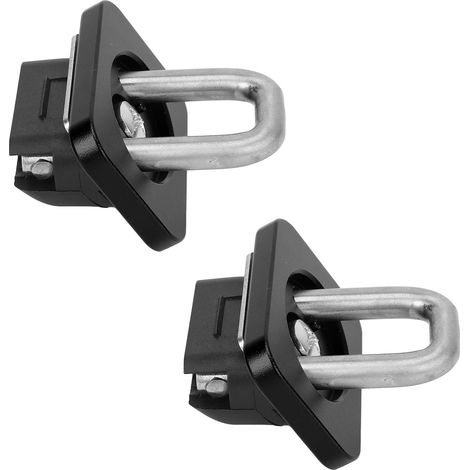 Lot de 2 points d'ancrage en acier inoxydable pour ridelles de benne de pick-up, compatibles avec Chevy Silverado et Colorado (noir). (1/5)