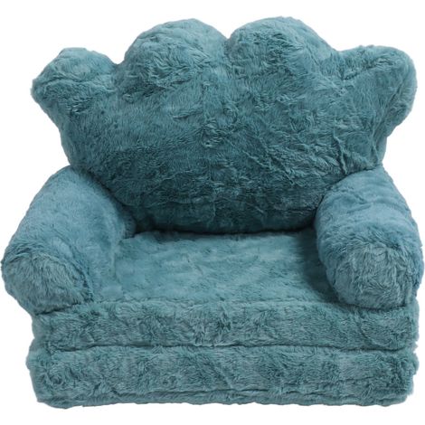 Fauteuil convertible vert, canapé-lit en forme de couronne, mignon, doux et confortable, pour enfants (garçons et filles), idéal pour la maison, l'école et la maternelle, 2 couches (1/5)