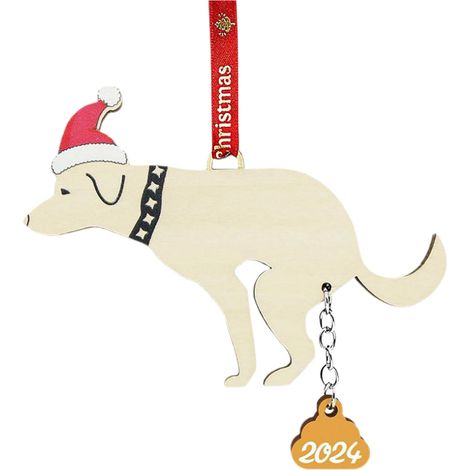 Ornement Chien - Décoration Arbre De Noël Et Voiture - Forme Crotte De Chien - Lot De 6 (1/5)