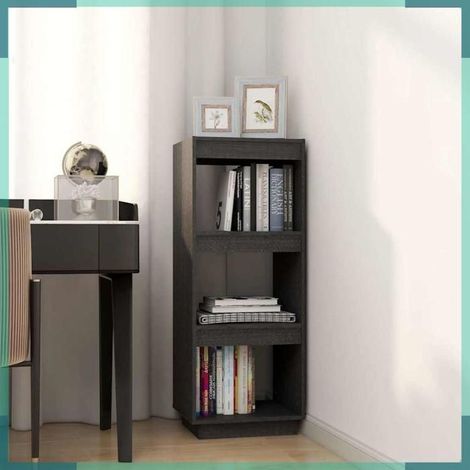 810846 Bibliothèque/Séparateur de pièce gris 40x35x103 cm pin massif (1/5)