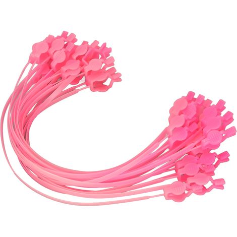 Pinces à foulard jetables, pinces à couette, pinces à bavoir, pinces élastiques en plastique à double tête, matériel de soins buccaux dentaires, rose. (1/5)