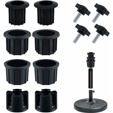 Rechange pour Porte-Parapluie, Bouchon Cache Trou avec Bouton étoile INOX m8 Accessoires Parasol Accessoires Pied Parasol pour Table de Terrasse Balcon Arrière-Cour (Noir 12pcs) (1/4)