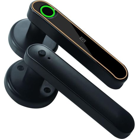 Serrure de porte intelligente Serrure de porte intelligente à empreinte digitale, mot de passe, serrure électronique numérique, boutons de porte d'entrée sans clé, serrure for chambre à coucher, maiso (1/5)