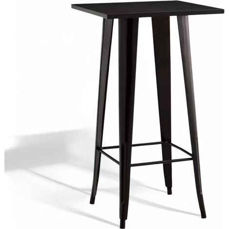 ORION91 Mesa Alta BETA Acero Negro Satinado  60 x 60 cm Alto 110 cm Bar Hostelería Pub Restaurante Comedor Oficina Cocina - SpazioLuzio