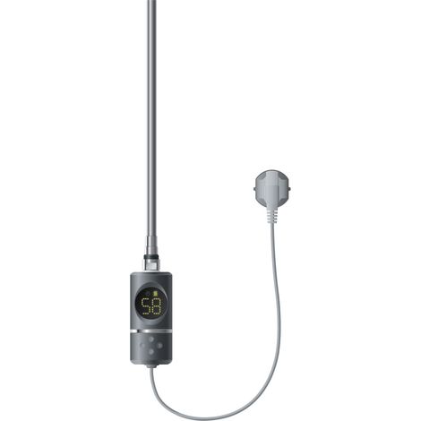 ML-Design Heizstab 900W Anthrazit mit Thermostat & LCD Bildschirm, Elektronischer Temperaturregler & Timing-Funktion, Heizpatrone Heizelemente für Badheizkörper Heizungen, Elektroheizstab mit Stecker