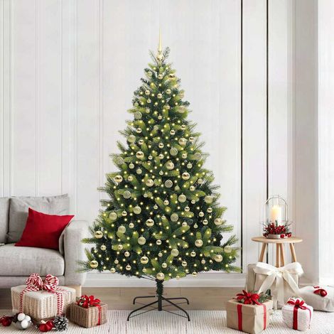 vidaXL Albero di Natale Artificiale a Cerniera con 300 LED Verde (1/5)