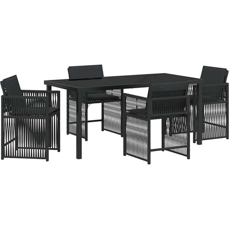 Maison Exclusive - Set da Pranzo per Giardino 5 pcs Nero polyrattan (1/5)