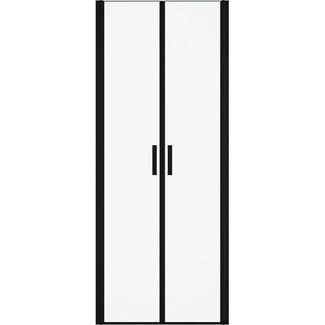 Porta della doccia a battente 70 x 195 cm Vetro temperato Nero opaco - SARASOTA