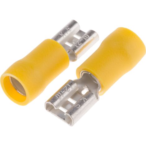 Cosse faston RS PRO, Isolé, Jaune