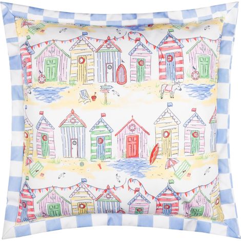 Housse De Coussin Réversible Résistant À L Eau Côtier Bord De Mer Vichy Extérieur Housse Décorative Multicolore 43x43cm (1/5)