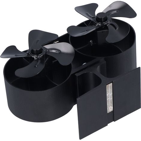 Ventilateur de poêle à double tête, 8 pales, écologique, à chauffage automatique, pour poêle à bois. (1/5)