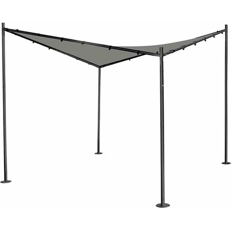 Berlino Pavillon 300x300 cm Gestell aus Stahl, anthrazit, Bezug aus Polyester, 180g/m² in hellgrau (1/5)