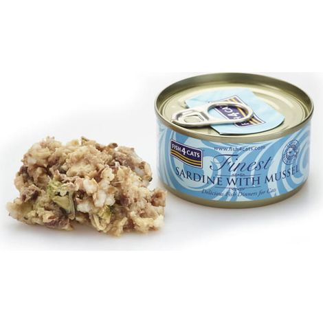 Fish4Cats - Sardine mit Grünlippmuschel - Katzenfutter Nass 70g