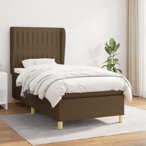 Boxspringbett mit Matratze Dunkelbraun 100x200 cm Stoff (1/5)