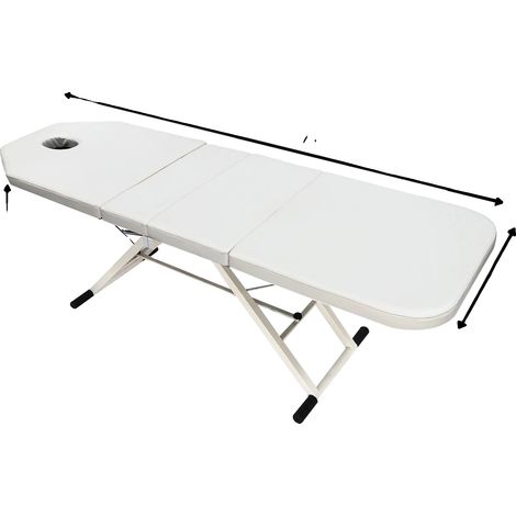 Camilla de masaje, respaldo ajustable, diseño ergonómico, BLANCA (1/2)