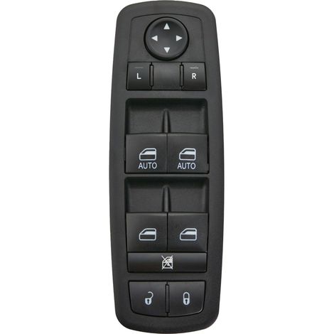 Hauptschalter für elektrische Fensterheber, kompatibel mit den Modellen Dodge Durango und Jeep Grand Cherokee (2016–2019). Steuerschalter vorne links auf der Fahrerseite. OEM-Teilenummern: 68289802AA,