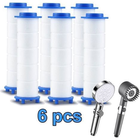 Lot de 6 Filtre pommeau de douche, Cartouches de Filtre de Rechange pour Pommeau de douche Anti calcaire, (8 x 2,4 cm)