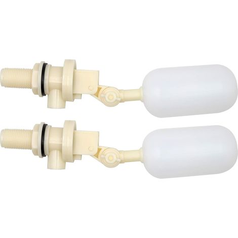 Paquete de 2 válvulas de bola flotante de 1/2 pulgada, humidificador de agua, tubo de suministro macho automático con brazo ajustable para estanques, ganado, acuarios, acuicultura y tanque (1/5)