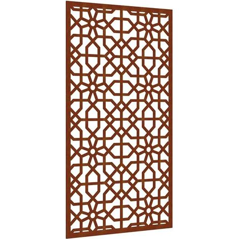 Décoration murale de jardin, 105x55 cm, acier Corten, motif mauresque. (1/5)