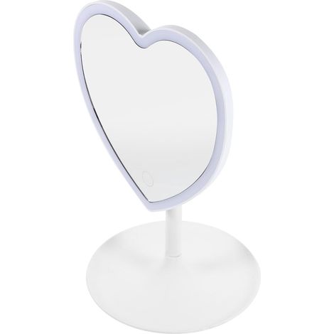 Miroir Cosmétique LED de Cœur Lumière Intelligente Miroir de Maquillage de Table Portable Maison Esthétique pour Femme Éclairage LED Intégré Surface Lisse Haute Définition (1/5)