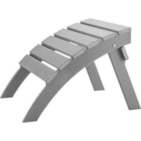 Repose-pieds Adirondack pliable en plastique HDPE, 21,5L x 18,9l x 14,8H pouces, résistant aux intempéries pour chaise Adirondack, usage extérieur patio piscine pelouse jardin, gris (1/5)