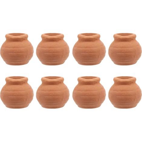 Mini Pots de Fleurs en Argile Lot de 8 pour Plantes d'Intérieur, Petits Contenants Ronds pour Rebords de Fenêtres et Boutures (1/5)