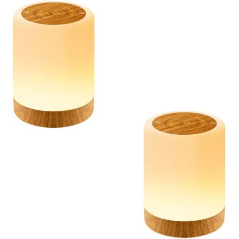 Lampe de Chevet Tactile Lot de 2, Lampe de Table Veilleuse à Intensité Variable, 256 couleurs RVB et 3 Modes, Lampe de Table Rechargeable USB avec Fonction Minuterie, Lampe Chevet sans Fil (1/5)