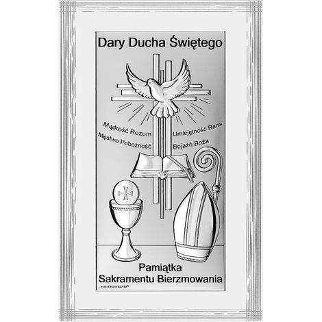 Foto ricordo per la Cresima in argento con incisione 6719W 15,5 x 25 cm (1/5)