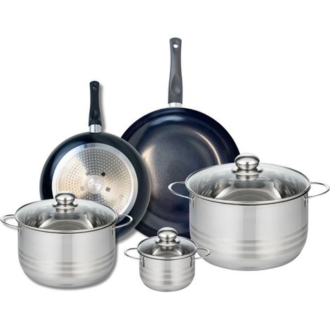 Ensemble de 2 Poêles de cuisson 24 et 28 cm et 3 faitouts 12, 20 et 24 cm Elo Prima Brillant (1/5)