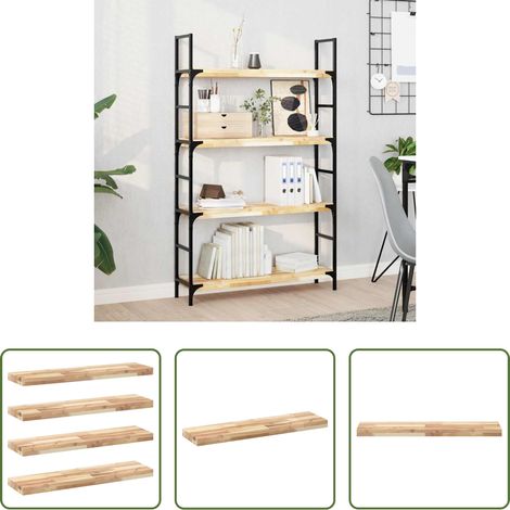 Bois d'acacia - Étagères flottantes 4 pcs 100x20x4 cm acacia massif non traité (1/5)