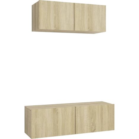 Maison Exclusive - 2-tlg. TV-Schrank-Set Sonoma-Eiche Holzwerksto