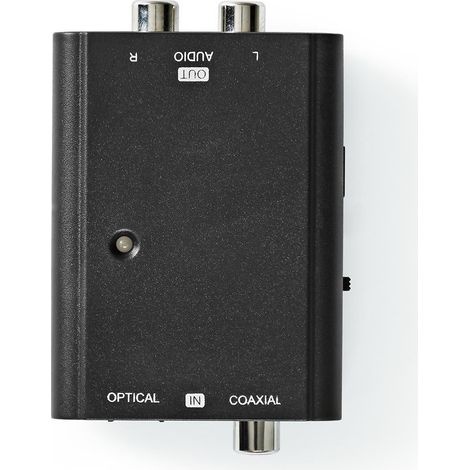 Convertidor de audio digital  Bidireccional  Entrada de conexión: 1x S/PDIF (RCA) hembra / 1x TosLink hembra  Salida de conexión: 2x RCA hembra  ARCO  Manual de instrucciones  Negro