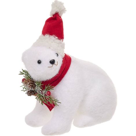 Orso 4ass 20x13x17cm rosso e bianco - Feeric lights & christmas (1/5)