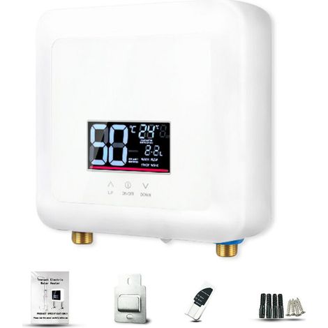 Chauffe-eau instantané 7500W électrique sans réservoir – Affichage LED – 5 réglages de puissance – Protection anti-brûlure – Pour cuisine et salle de bain (1/5)