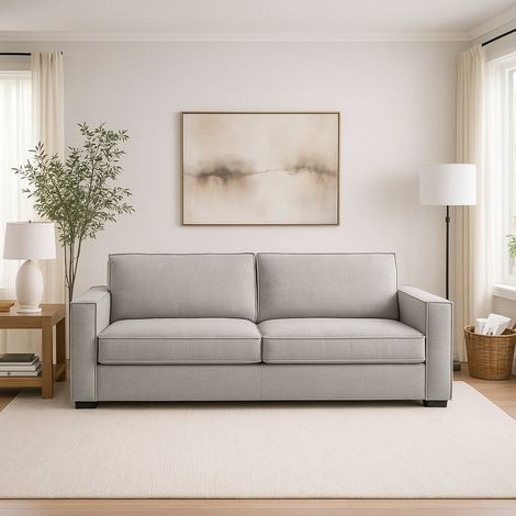Dmora - Sofá fijo Dauder, Sofá de 2 plazas, 100% Made in Italy, Sofá de salón en tela, con reposabrazos delgados, Cm 160x95h90, Gris (1/5)