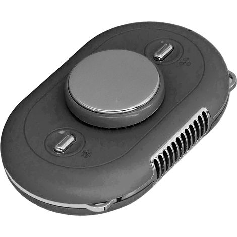 Petit ventilateur de cou portable avec chargement USB, bandoulière réglable et support pour une utilisation intérieure et extérieure, noir (1/5)