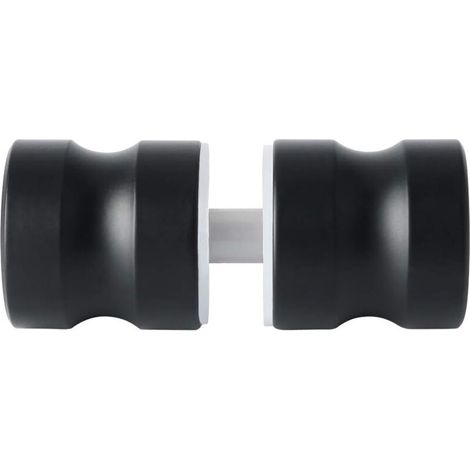 Noir - Poignée de porte pour porte en verre/en bois, poignée ronde pour porte de douche de salle de bain, acier inoxydable laqué noir mat,.