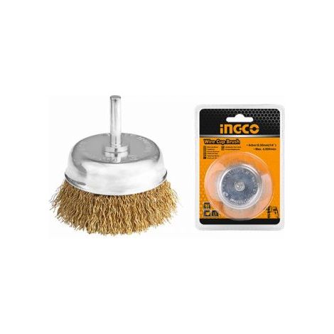 SPAZZOLA A TAZZA FILI ACCIAIO ONDULATI E GAMBO DIAMETRO 50MM